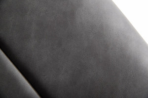 Homeroots Set Of Two 30" Gray And Black Faux Leather And Steel Bar Height Bar Chairs   473869