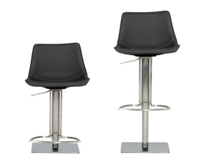 HomeRoots 29" Gray Faux Leather Swivel Bar Chair with Stainless Steel Frame - Modern & Comfortable Design 473872