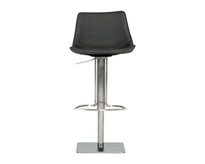 HomeRoots 29" Gray Faux Leather Swivel Bar Chair with Stainless Steel Frame - Modern & Comfortable Design 473872