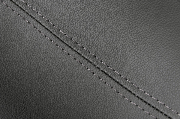 Homeroots 29" Gray And Silver Faux Leather And Stainless Steel Swivel Low Back Bar Height Bar Chair   473872