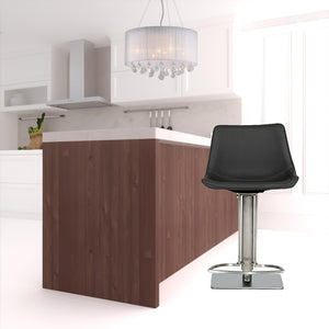 Homeroots 29" Gray And Silver Faux Leather And Stainless Steel Swivel Low Back Bar Height Bar Chair   473872