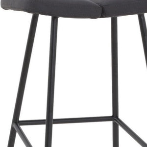 Homeroots 30" Gray And Black Steel Backless Bar Height Bar Chair   473888