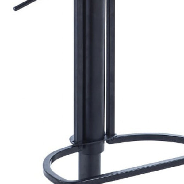 Homeroots 30" White And Black Faux Leather And Stainless Steel Swivel Bar Height Bar Chair   473899