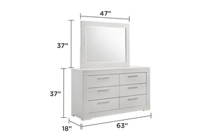 English Elm Blanca King 5-Piece Bedroom Set with LED Headboard, White Lacquer Finish, Quilted Accents & Storage B009S01392