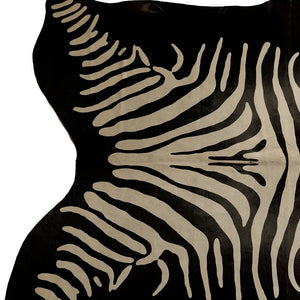 Homeroots 6' X 7' Off White And Black Zebra Print Genuine Cowhide Area Rug  Cowhide 473904
