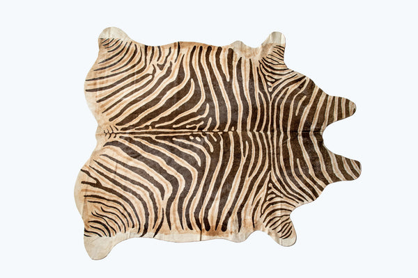 Homeroots 6' X 7' Zebra Chocolate And Natural Cowhide Handmade Area Rug  Cowhide 473905