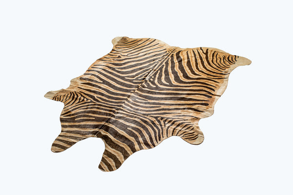 Homeroots 6' X 7' Zebra Chocolate And Natural Cowhide Handmade Area Rug  Cowhide 473905