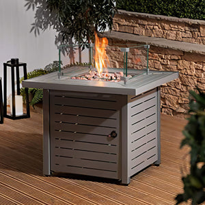 Homeroots 14" Square Glass Fire Pit Flame Protector   473912