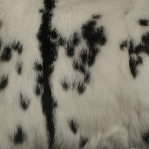 Homeroots 12" X 20" Black And White Rabbit Zippered Natural Fur Animal Print Throw Pillow   473920