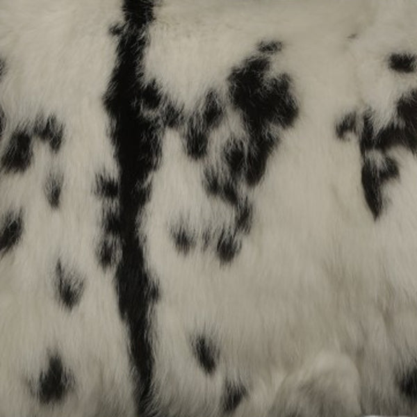Homeroots 12" X 20" Black And White Rabbit Zippered Natural Fur Animal Print Throw Pillow   473920