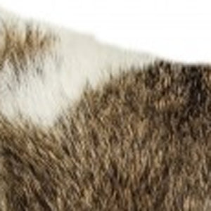 Homeroots 12" X 20" Brown And White Rabbit Natural Fur Throw Pillow   473921