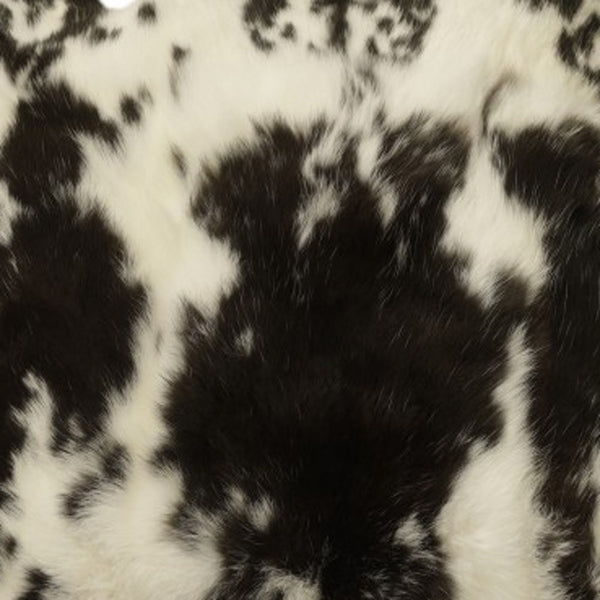 Homeroots Set Of Two 18" Black And White Rabbit Natural Fur Throw Pillow   473922