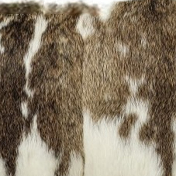 Homeroots Set Of Two 12" X 20" Brown And White Rabbit Natural Fur Throw Pillow   473925