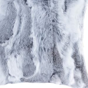 Homeroots Set Of Two 18" Grey Rabbit Natural Fur Throw Pillows   473928