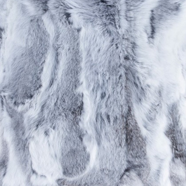 Homeroots Set Of Two 18" Grey Rabbit Natural Fur Throw Pillows   473928