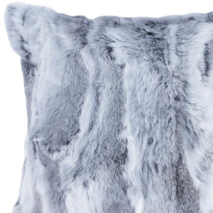 Homeroots Set Of Two 18" Grey Rabbit Natural Fur Throw Pillows   473928