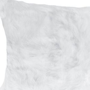 Homeroots Set Of Two 12" X 20" White Rabbit Natural Fur Throw Pillows   473931
