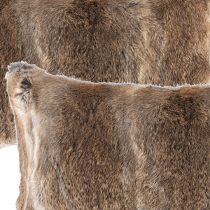 Homeroots Set Of Two 12" X 20" Brown Rabbit Natural Fur Animal Print Throw Pillows   473935