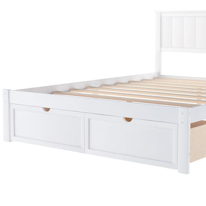 Homeroots White Wood Full Bed Frame  Manufactured Wood + Solid Wood 473955