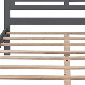 Homeroots Gray Wood Full Bed Frame  Manufactured Wood + Solid Wood 473957