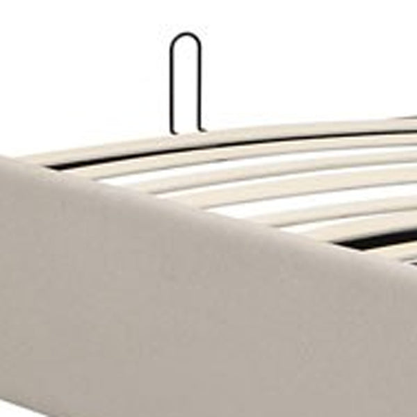 Homeroots Beige Wood And Linen Blend Full Adjustable Bed Frame  Manufactured Wood + Solid Wood 473963