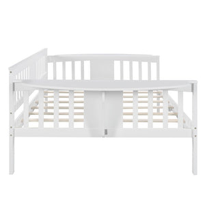 Homeroots White Wood Full Bed Frame  Manufactured Wood + Solid Wood 473973