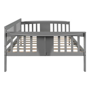 Homeroots Gray Wood Full Bed Frame  Manufactured Wood + Solid Wood 473974