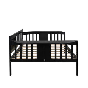 Homeroots Espresso Wood Full Bed Frame  Manufactured Wood + Solid Wood 473975