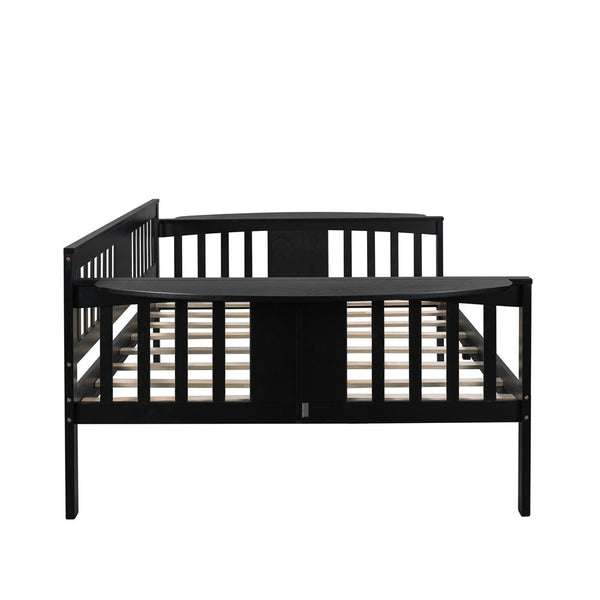 Homeroots Espresso Wood Full Bed Frame  Manufactured Wood + Solid Wood 473975