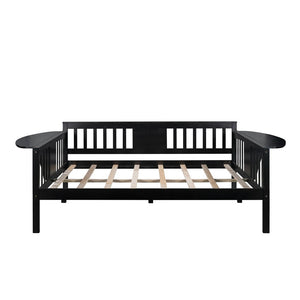 Homeroots Espresso Wood Full Bed Frame  Manufactured Wood + Solid Wood 473975