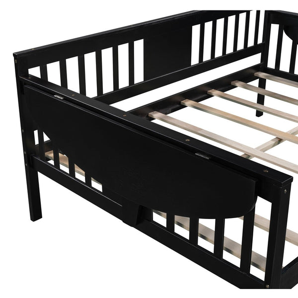 Homeroots Espresso Wood Full Bed Frame  Manufactured Wood + Solid Wood 473975