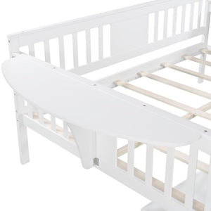 Homeroots White Wood Full Bed Frame  Manufactured Wood + Solid Wood 473976