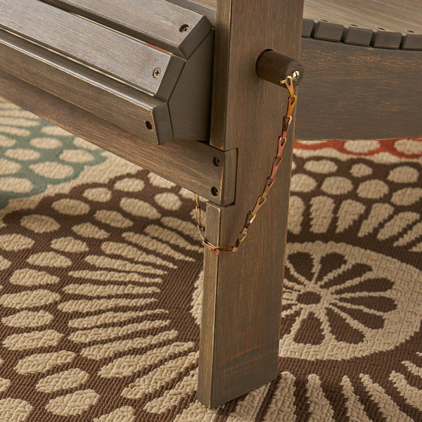 English Elm Christopher Knight Home® - HOLLYWOOD Acacia Wood Foldable Adirondack Chair for Patio & Poolside — Weather-Resistant, Classic Comfort Grey 39.25 L x 24.5 W x 7.75 H 62399.00GRY