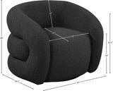 Roxbury Black Boucle Fabric Swivel Accent Chair 473Black Meridian Furniture