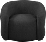 Roxbury Black Boucle Fabric Swivel Accent Chair 473Black Meridian Furniture