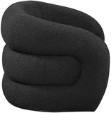 Roxbury Black Boucle Fabric Swivel Accent Chair 473Black Meridian Furniture