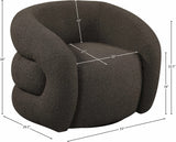 Roxbury Brown Boucle Fabric Swivel Accent Chair 473Brown Meridian Furniture
