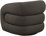 Roxbury Brown Boucle Fabric Swivel Accent Chair 473Brown Meridian Furniture