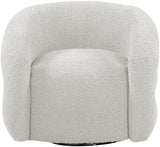 Roxbury Cream Boucle Fabric Swivel Accent Chair 473Cream Meridian Furniture