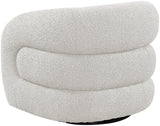 Roxbury Cream Boucle Fabric Swivel Accent Chair 473Cream Meridian Furniture