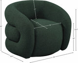 Roxbury Green Boucle Fabric Swivel Accent Chair 473Green Meridian Furniture