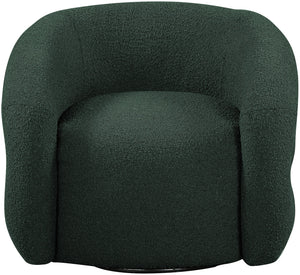 Roxbury Green Boucle Fabric Swivel Accent Chair 473Green Meridian Furniture