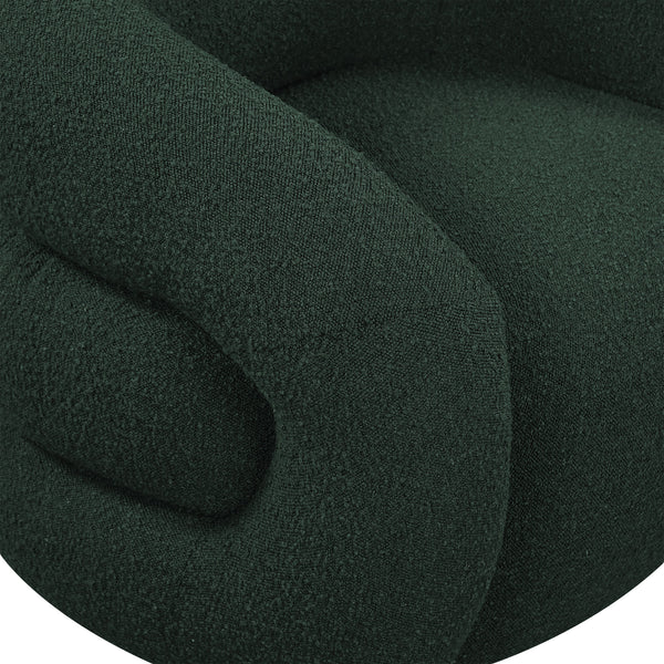 Roxbury Green Boucle Fabric Swivel Accent Chair 473Green Meridian Furniture