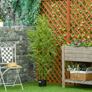 English Elm HOMCOM 5FT Artificial Bamboo Tree in Nursery Pot with 924 Realistic Leaves, Low-Maintenance Green Décor W2225P217276