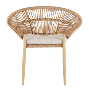 English Elm Christopher Knight Home® - Cyril Handwoven Outdoor Wicker Papasan Dining Chair Set of 2 with Water‑Resistant Cushions, UV‑Safe Beige,Light Brown,Teak N775P271975B