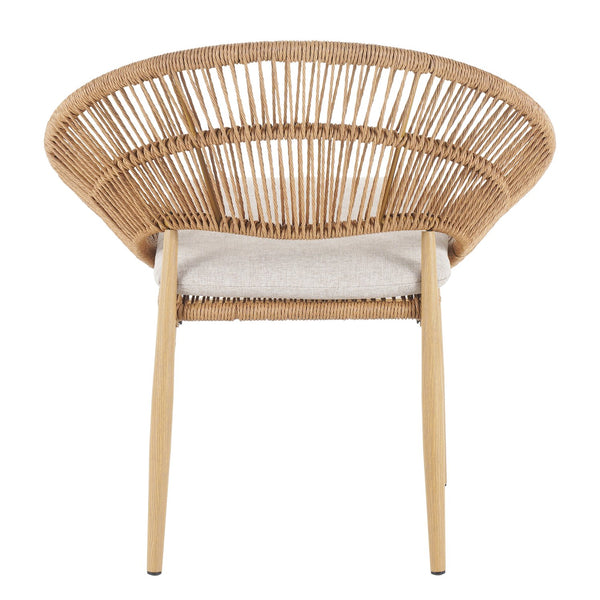 English Elm Christopher Knight Home® - Cyril Handwoven Outdoor Wicker Papasan Dining Chair Set of 2 with Water‑Resistant Cushions, UV‑Safe Beige,Light Brown,Teak N775P271975B