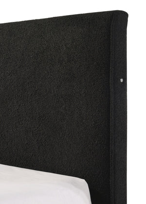 English Elm Floating Illusion King Bed Frame with High Headboard, Black Boucle Upholstery, Underbed LED Glow B2741S00555