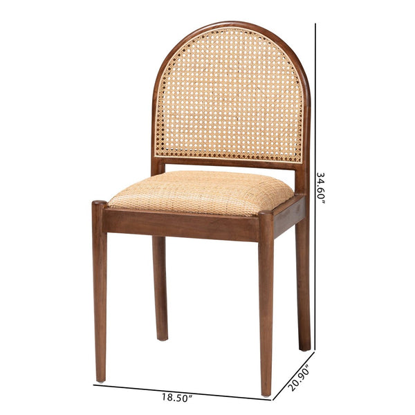 English Elm Modern Seagrass Woven Acacia Wood Dining Chair Set Bohemian Organic Style B2750P467718