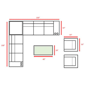 English Elm Fully Assembled 12-Piece 8-Person Outdoor Seating Set – Stylish, Plush & Durable For Ultimate Comfort B120S00018