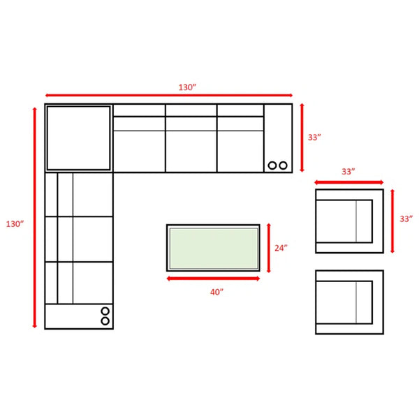 English Elm Fully Assembled 12-Piece 8-Person Outdoor Seating Set – Stylish, Plush & Durable For Ultimate Comfort B120S00018
